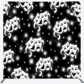 Lofaris Black Sparkle Tragic Comedy Mask Pillow Case Backdrop